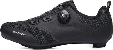 Велотуфлі для чоловіків та жінок: MTB, шосе, сумісні з Peloton та Look ARC Delta. Lock-система Look SPD SPD-SL Delta. Розмір 44 EU, чорний колір