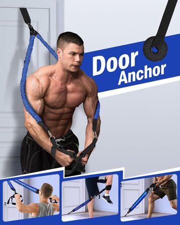 Набір еластичних стрічок для фітнесу та пілатесу з регульованою штангою, 20-360lbs, для дому