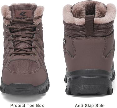 Чоловічі зимові черевики FLARUT: теплі, водонепроникні, для хайкінгу та трекінгу (колір: темно-коричневий, розмір: 39 EU)