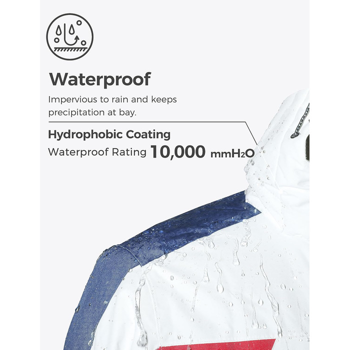 Чоловіча водонепроникна куртка Wantdo для катання на лижах, вітрозахисна спортивна куртка для активного відпочинку, тепла зимова куртка для снігу, гірська куртка, XXL, біло-червона