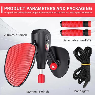 Тренування стегон та тазового дна: тренажер для дому з регульованими ременями та ручками (чорний + червоний)