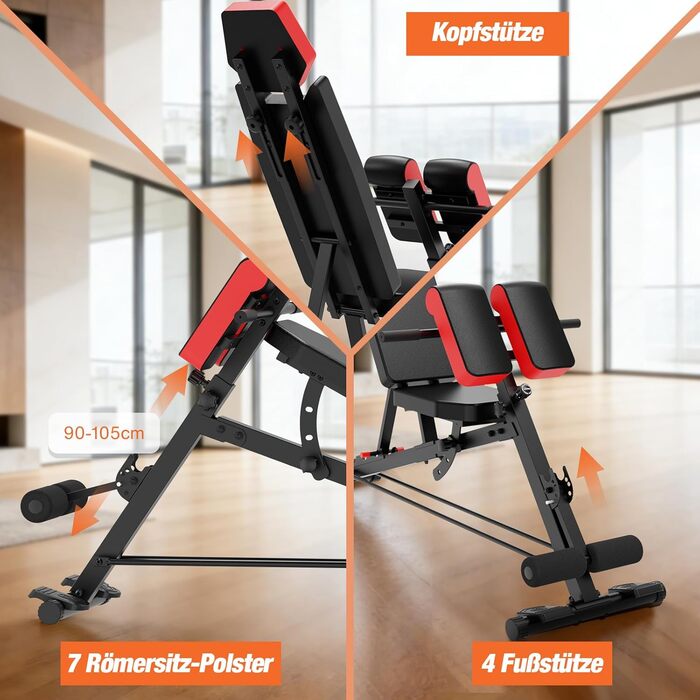 DH FitLife 2026 Преміум Тренажерний комплекс 6-в-1: регульована лава для жиму, гіперекстензія, тренажер для дому та фітнесу