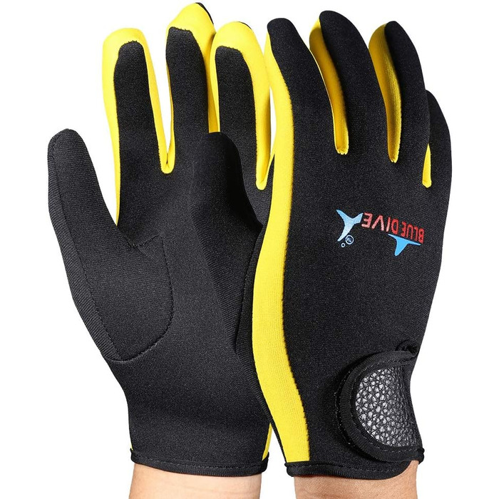 Рукавички для дайвінгу VGEBY1, 1 пара, 3 кольори, п'ятипалі неопренові рукавички для дайвінгу, снорклінгу, каякінгу, серфінгу та інших водних активностей (чорний, жовтий, S)