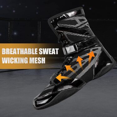 Боксівські кросівки для чоловіків та жінок, професійні боксівські кросівки, Муай Тай, бокс, боксерські черевики. Розмір 40 EU, колір Чорний горіх