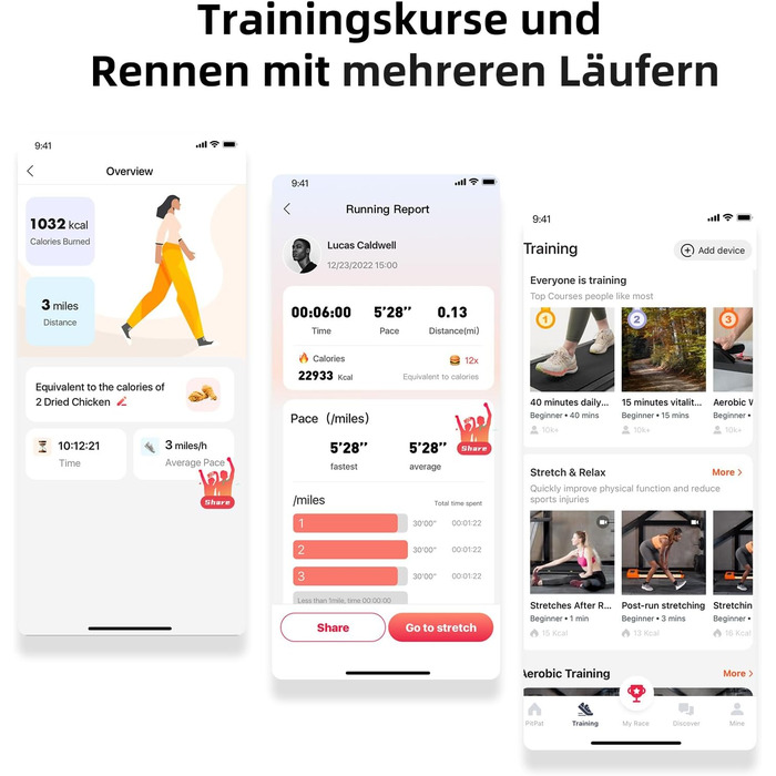 Walking Pad Max - біговий килимок для дому з тренувальним режимом, тихий, з офісним столом, рожевий, 90 см