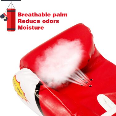 Боксерські рукавички для дітей CKE, 5-12 років, червоні, для тренувань, бокс, кікбоксинг, муай-тай