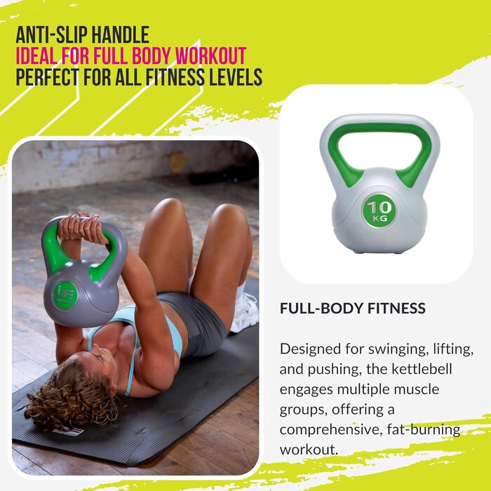 Гиря Urban Fitness Ufw0810 вінілова, зелена, 10 кг