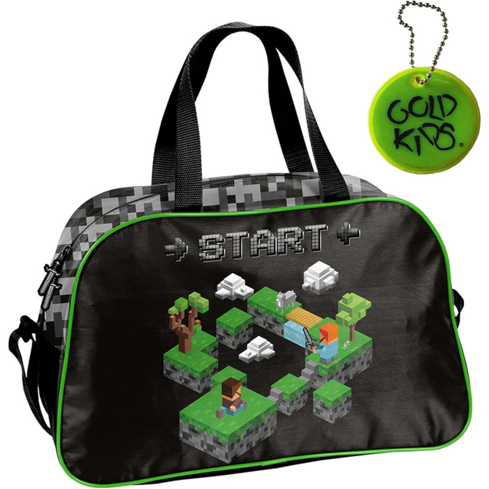 Спортивна сумка Goldkids для дітей (дівчаток та хлопчиків) з мотивом Pixel Game - сумка для плавання з посиленим дном, 40x25x15 см