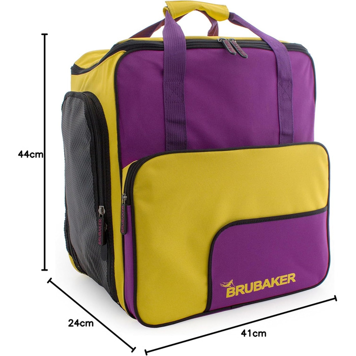 Чохол для лижних черевиків BRUBAKER з кишенею для шолома, рюкзак Superfunction, лімітована серія (фіолетовий, жовтий)