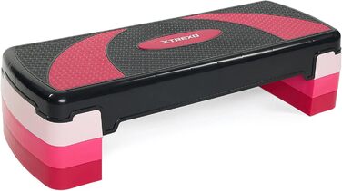 Аеробічний степ TREXO 78x30 см, регульований, поліпропілен, рожевий, для фітнесу та кардіо