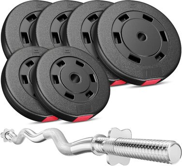 Комплект гантелей Hop-Sport 57 кг з SZ-грифом і дисками 4x10 кг + 2x5 кг
