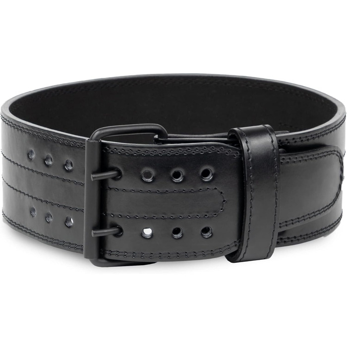 Пояс для важкої атлетики, 6 мм, натуральна шкіра, подвійні зубці, міцний, 10,2 см, сильна підтримка спини для важкої атлетики, присідання, пауерліфтинг, чорний, XL