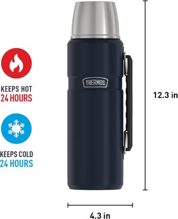 Термос Thermos SK2010 Stainless King 1,2 л, вакуумний, нержавіюча сталь, синій