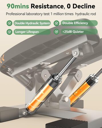 Сходи для фітнесу Sportsroyals для дому – степер з тросами для тренування ніг, рук та сідниць, фітнес для дому та офісу (02-Twist stepper)