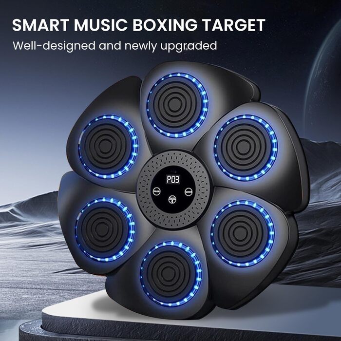 Xiaoguanlai Розумна Bluetooth настінна музична бокс-машина з рукавичками, 9 режимів швидкості, лічильник ударів, для дорослих і дітей, 2024