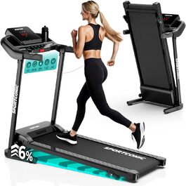 Бігова доріжка Sportconic для дому, складний, 1-12 км/год, з нахилом, LED-дисплей, вимірювання пульсу