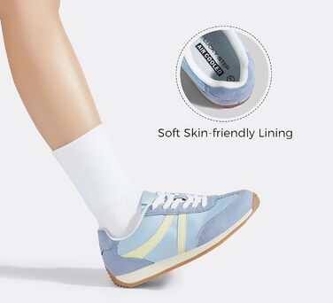 Жіночі ретро-кросівки LUCKY STEP: зручні повсякденні черевики 39 EU, синьо-жовті, з протиковзкою підошвою та дихаючою підкладкою