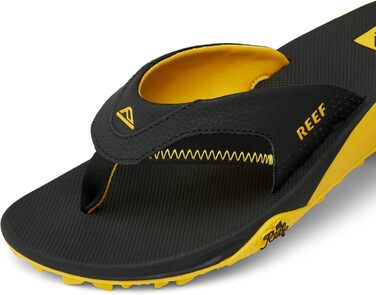 Шльпанці Reef Fanning Pregame для чоловіків (43 EU, чорний та жовтий)