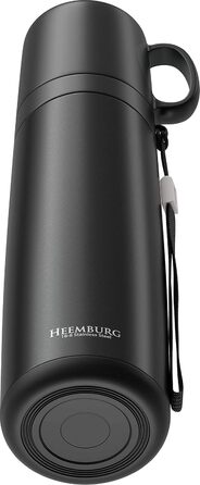 Термос HEEMBURG 500 мл з нержавіючої сталі для кави та чаю, подвійні стінки, герметичний, із чашкою