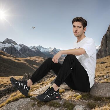 Чоловічі трейлранні кросівки для хайкінгу та трекінгу. Легкі, дихаючі, з антиковзкою підошвою. Розміри 39-48 (чорний, 44 EU)