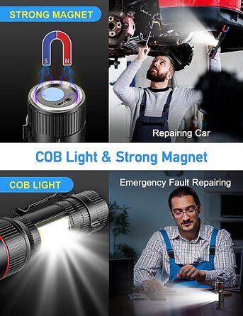 Ліхтарик на голову LED Lsnisni 2000 Люмен, 2 шт. з 6 режимами, водонепроникний IPX5, для дітей та дорослих, з батарейками AAA