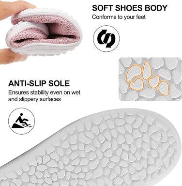 Легкі балетки Merdoo для жінок та чоловіків: зручні шкарпетки-кросівки, дихаючі спортивні тапочки на будь-яку погоду. Розміри 37-45 EU (Рожевий, 39 EU)