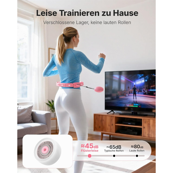 Хула-хуп MERACH з лічильником калорій для дорослих, рожевий. Безшумний, знімний, для талії 84-144 см, для спалювання жиру та кардіотренувань. Ідеальний для домашніх тренувань.