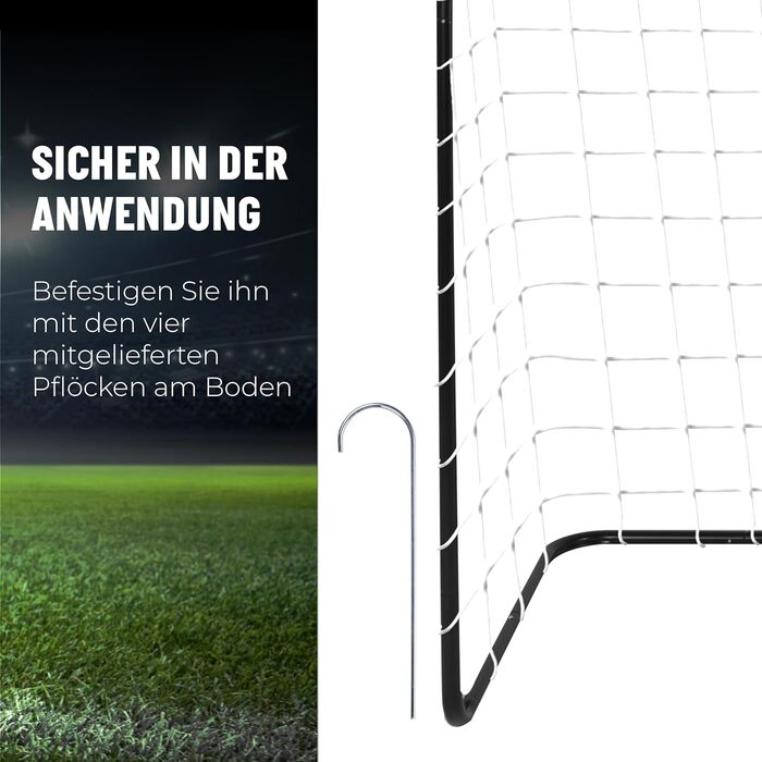 Футбольні ворота Umbro 182x122x61 см, металеві, чорні, для дітей і дорослих, для саду та дому, тренувальні