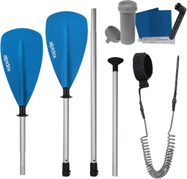 Надувна SUP-дошка ALPIDEX 320x76x15 см, до 200 кг, комплект: весло, плавці, насос, ремінець, рюкзак, набір для ремонту