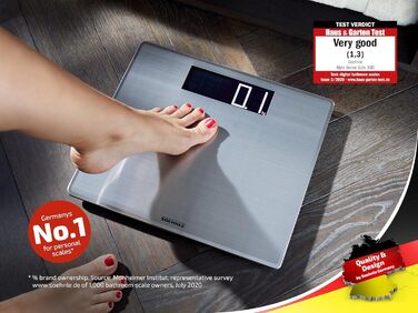 Ваги підлогові Soehnle Style Sense Safe 300, цифрові, нержавіюча сталь, до 300 кг, з великим LCD-дисплеєм