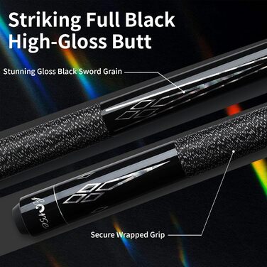 Більярдний кий Horse Billiard з наконечниками 13 мм, 147 см, 2 рукавички та крейда, для дорослих, акорн/осін