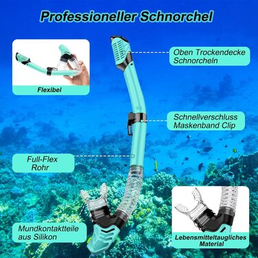 Набір для снорклінгу для дорослих: маска, трубка та ласти. Зручний, водонепроникний, з антизапітніюючим покриттям. Для плавання, снорклінгу та дайвінгу.
