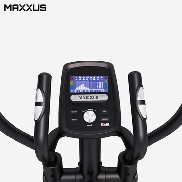 Еліптичний тренажер MAXXUS CX 3.0 - 26 кг, 12 програм, 16 рівнів навантаження, магнітна система гальмування, до 135 кг, LCD, Bluetooth, підставка для планшета, датчики пульсу