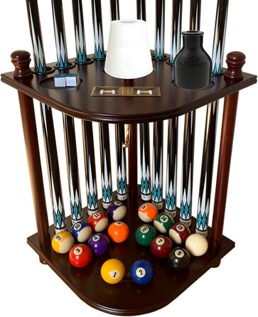 Стійка для більярдних київ на 10 київ Bodenständer, аксесуари для більярдного столу, 100% масивне дерево (махагон)