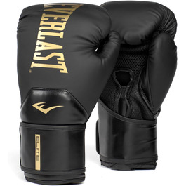 Боксерські рукавички Everlast Elite 2, чорні/золоті, 283,5 г, для тренувань