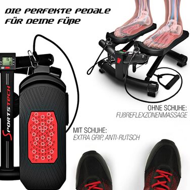 Степпер Sportstech 2в1 Twister з еспандерами, німецька якість, для дому, з дисплеєм, регульований опір, для початківців та досвідчених