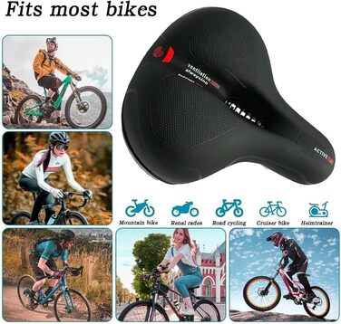 Велосипедне сідло гелеве, комфортне, широке, дихаюче, водонепроникне для жінок та чоловіків