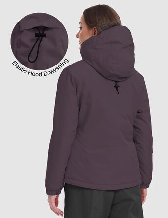 Жіноча лижна куртка GEMYSE з інтегрованими лямками. Тепла зимова куртка, водонепроникна, вітронепроникна та дихаюча. Снігова куртка для активного відпочинку. Колір: L Morgenviolett