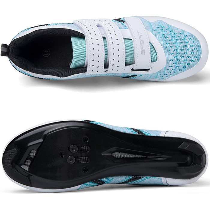 Велотуфлі ULTIANT для їзди в залі та на дорозі, сумісні з Peloton, Look SPD SL Delta, 46/46.5 EU, блакитні