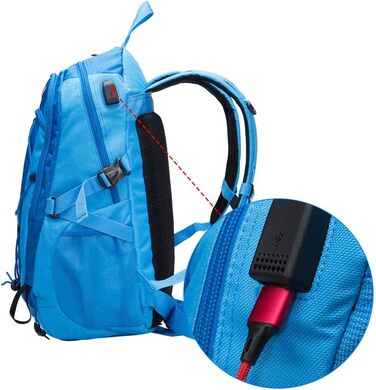 Рюкзак Monzana 35 л, водонепроникний, легкий, туристичний, із USB, для подорожей, синій