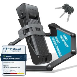 Надійне велозамок Faltschloss: 86 см, 3 ключі, захист від крадіжок, міцний сталевий замок, висока безпека, з кріпленням (120 см)