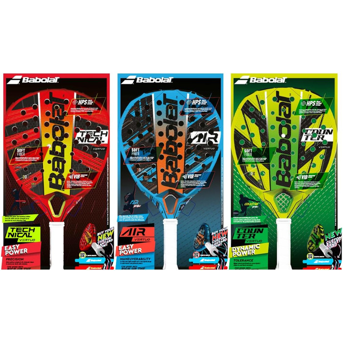 Падельна ракетка Babolat, універсальна, жовта-чорна-біла-зелена