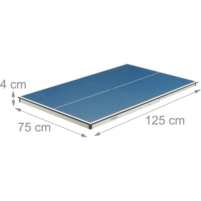 Стіл для настільного тенісу Relaxdays Indoor, складаний, 72x76x125 см, з сіткою, синій, для активного відпочинку