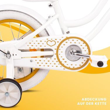 Дитячий велосипед Sun Baby Heart Bike для дівчаток 12/14/16 дюймів, зі знімною ручкою, для дітей 2-6 років