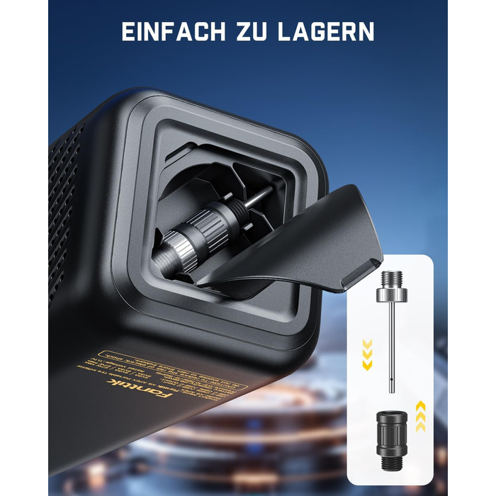 Електричний портативний компресор Fanttik X9 APEX 150 PSI з підсвіткою та Powerbank, швидке накачування шин для авто, мотоциклів, велосипедів і м'ячів