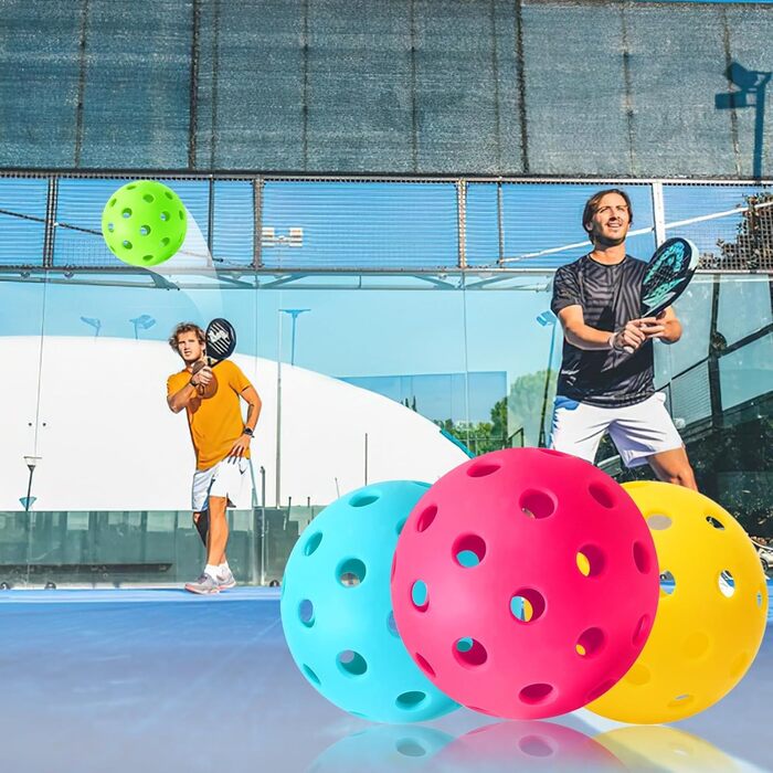 Набір м'ячів для піклболу JULMELON (4 шт.) з 40 отворами, для гри на відкритому повітрі, жовті, зелені, рожеві, блакитні