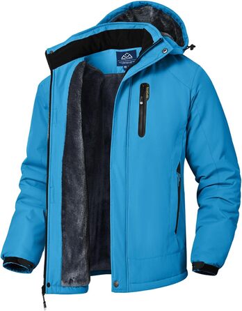 Чоловіча куртка для сноубордингу та лижного спорту Rdruko, водонепроникна, з утеплювачем, флісова капюшон, блакитна