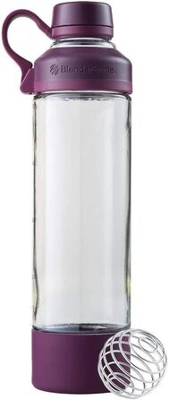 Скляна пляшка BlenderBottle Mantra з носиком та BlenderBall, для йоги, води та протеїну, BPA Free, 600 мл, фіолетова