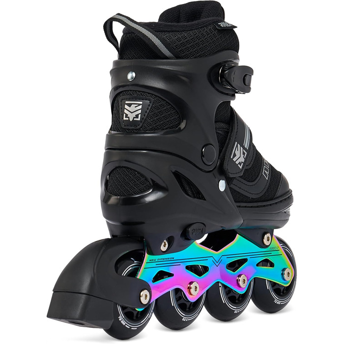 Інлайнери роликові ковзани RAVEN 2в1 для дітей та дорослих, регульовані (30-33 (18,5-20,5 см), Drill Black/Neo Chrome з лезами)