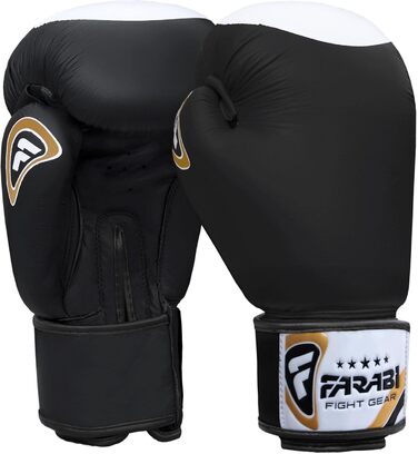 Боксерські рукавички Farabi з натуральної шкіри для боксу, MMA, муай-тай, кікбоксингу, тренувань та спарингів